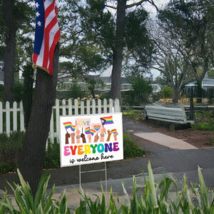 Floral Boho Everyone Is Welcome Here LGBT Yard Sign