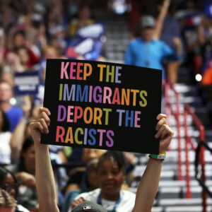 Keep The Immigrants Deport The Racists, Anti Trump MAGA Yard Sign