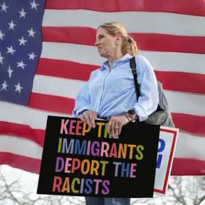 Keep The Immigrants Deport The Racists, Anti Trump MAGA Yard Sign