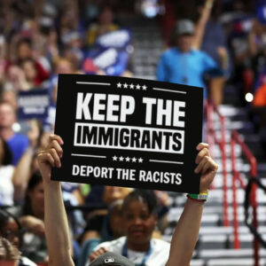 Keep The Immigrants Deport The Racists Yard Lawn Sign