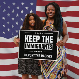 Keep The Immigrants Deport The Racists Yard Lawn Sign
