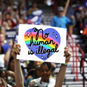 No Human is Illegal, Keep the Immigrants Deport the Racists Anti Racism Yard Sign