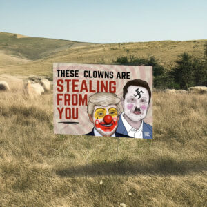 Anti-Trump Anti-Musk Clowns Plastic Yard Sign
