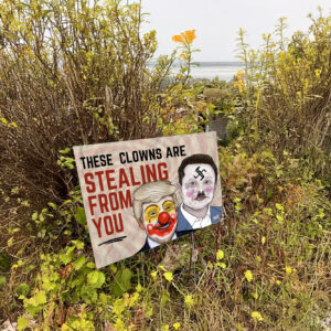 Anti-Trump Anti-Musk Clowns Plastic Yard Sign