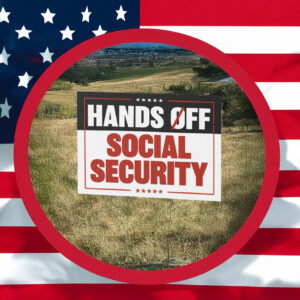 Anti-Trump Yard Sign - "Hands Off Social Security"